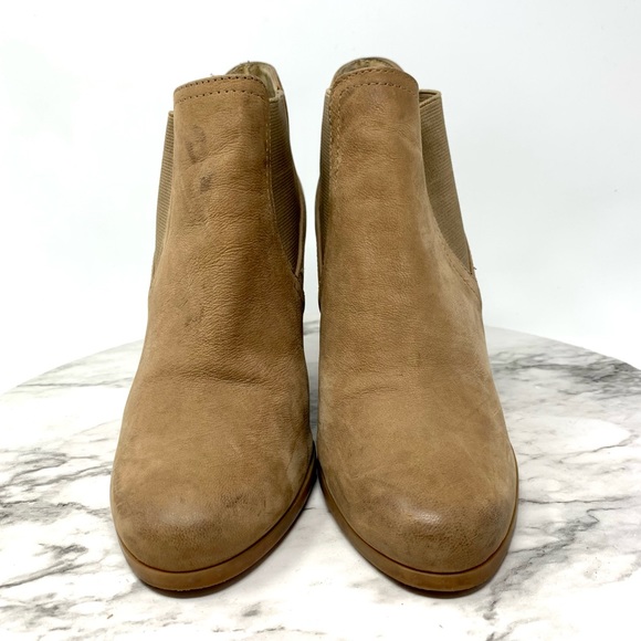 Audrey Brooke Cindy Wedge Brown Chelsea Boots 7.5 leather classic Academia chic - Picture 4 of 16